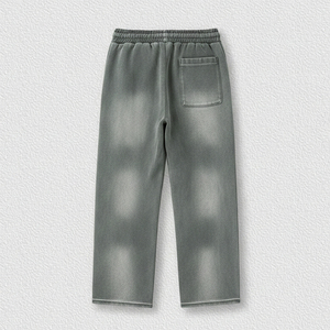 <b>Men</b> Acid Wash <b>Trousers</b> Wide Leg <b>Drawstring</b> Casual Pants Elastic Waist Streetwear <b>Trousers</b> - Product Image 5