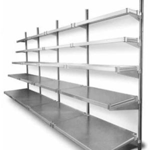 Mild Steel Powder Coated Casual Indoor Heavy Duty Long Lasting <b>Wall</b>-mounted 4-Shelf <b>Display</b> Rack - Product Image 2