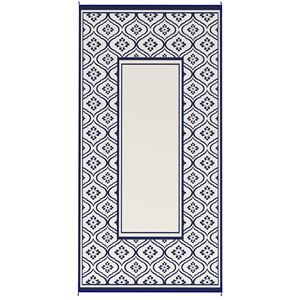 Tappeto da Esterno Intrecciato in PP PVC 18FT X 9FT con Bordo a Zucca Blu e Bianco e Borsa per il Trasporto - Product Image 1