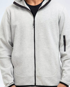 Conjunto Deportivo con Capucha para Hombre, Pantalones Deportivos Casuales de Algodón de Color Sólido con Cierre de Cremallera y Bolsillos Laterales, Ropa de Otoño OEM - Product Image 2