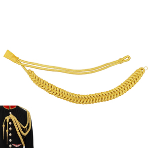 Aiguillette de cérémonie dorée, cordon d'aiguillette britannique, aiguillette dorée tressée métallique - Product Image 4