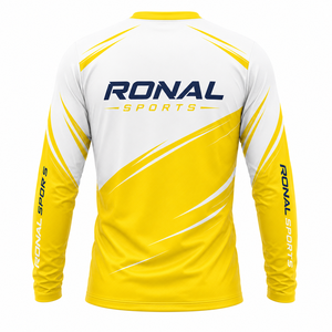 Maillot de motocross RONAL SPORTS à manches longues jaune et blanc, sublimation, séchage rapide, unisexe, adulte, vêtements de course moto, maillot de motocross à séchage rapide - Product Image 2