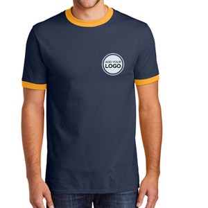 T-shirt classique pour homme, coupe régulière, manches courtes, col contrastant, coupe ajustée, 100% coton blanc - Product Image 2