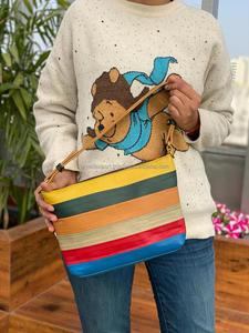 Nuevo diseñador de estilo occidental de cuero genuino bolso elegante multicolor Sling Bag Multi Usos bolsos de cuero de uso femenino - Product Image 3