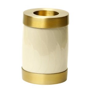 Urna Funeraria de Metal (Latón/Aluminio) Blanca con Grabado de Huella de Pata Plateada para Guardar Cenizas, Estilo Moderno - Product Image 5