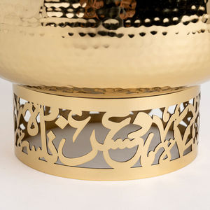 Arabic Calligraphy Design <b>Buffet</b> <b>Warmer</b> Hammered Gold Stainless Steel Chafing Dish Luxury Islamic Pattern Catering Equipment - Product Image 3