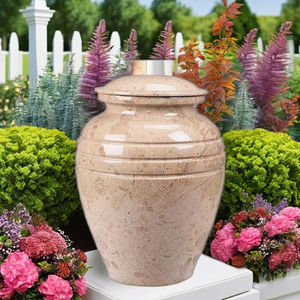 Urne en laiton de luxe finition en marbre petit jeton de crémation en métal pour cendres adultes produits funéraires et fournitures de crémation - Product Image 2