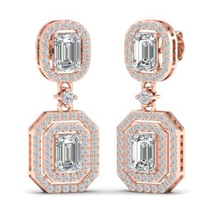 REYES High Quality Emerald Cut 5.3Ct Moissanite Drop Earrings Wholesale Price 925 Sterling Silver Wedding Gift Party Jewelry - Product Image 1