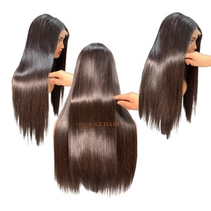 <b>Wigs</b> Human Hair Bone Straight 22 Inches 2x6 Swiss Lace Front <b>Wigs</b> Natural Color Remy Hair Cuticle Aligned Raw Vietnamese Hair - Product Image 3