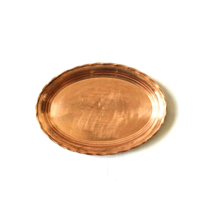 Pure Copper Serving Tray Hammered Circular Dishes Premium Quality Storage & Dishwasher Safe <b>Dinnerware</b> Item - Product Image 2