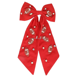 Wholesale Gameday Theme Beaded Hair <b>Clip</b> Custom Design Metal Glass Beads Fabric Ribbon Party Hair Accessories Bulk - Product Image 6