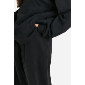 Ensemble de survêtement en molleton noir pour femmes, 2 pièces, manches longues, coupe ample, haut à fermeture éclair, vêtements de sport décontractés, toutes saisons - Product Image 4