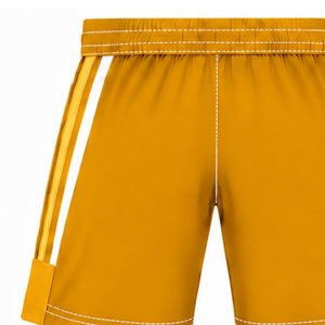 Pantalones Cortos de Rugby Personalizados en Amarillo Dorado y Blanco, Uniforme de Equipo Transpirable y Ligero, Ropa Deportiva de Entrenamiento Personalizada, Rendimiento Atlético - Product Image 3