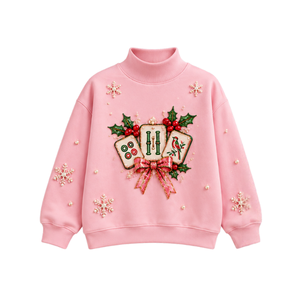 Light Blue Cajun's <b>Christmas</b> Sequin Embroidery <b>T</b>-<b>shirt</b> with Full Sleeve Crew Neckline Autumn/Winter <b>Women's</b> Sweatshirt Pullover - Product Image 2