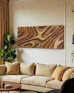 Accesorio de pared, elegante decoración de pared de madera, objeto decorativo de diseño, arte mural para sala de estar, decoración de pared de madera para entrada, estilo de lujo - Product Image 5