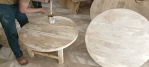 Contemporary Handmade Wooden <b>Coffee</b> <b>Table</b> <b>White</b> Antique Taper Leg Broad Strong for Home Cafe Garden Custom Finish Sizes - Product Image 2