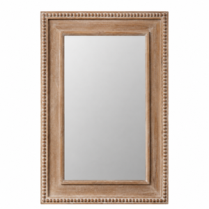 Espejo con Marco de Madera de Gran Calidad, Espejo Decorativo con Acentos de Parqué Antiguo, Marco Redondo de Madera Sólida, Espejo Decorativo para Hoteles y Hogares - Product Image 3