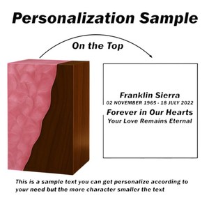 Urne funéraire artisanale en résine aqua et noyer, boîte commémorative moderne pour cendres humaines, taille moyenne 9x5.5 - Product Image 5