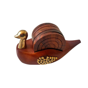 Ensemble de sous-verres en bois avec support, sous-verres ronds en bois massif, sous-verres pour tasses à café, accessoires de table décoratifs et de vaisselle modernes - Product Image 6