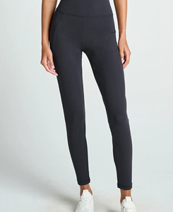 New Style Women's Solid 2-Piece <b>Yoga</b> Set High Waist <b>Leggings</b> Full-Length Top Racerback Sleeveless Breathable <b>Flared</b> Leg Pockets - Product Image 5