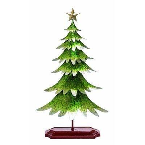 Sapin de Noël artistique en métal avec étoile sur le dessus, conçu pour les décorations intérieures festives, les accents modernes pour la maison ou les thèmes de Noël pour le bureau. - Product Image 1