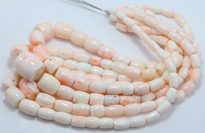 Perles tubulaires en corail rose naturel japonais, lisses, en pierre précieuse, brin de 17 pouces pour la fabrication de bijoux - Product Image 5