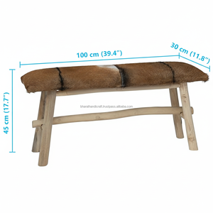 Fur Leather <b>Bench</b> Luxurious Upholstered Seating With Sturdy Frame Soft Comfortable Design Perfect For Living Room Bedroom - Product Image 3