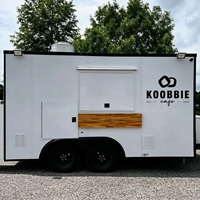 Camion de restauration avec vitrine, remorque de traiteur mobile entièrement équipée, chariots mobiles d'extérieur pour bière, glaces, café et granités