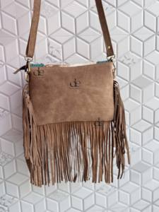 Bolso con flecos de cuero de piel de vaca, bolso con flecos de piedra de Color turquesa, bolso hecho a mano de estilo occidental bohemio gitano, bolsos multiusos - Product Image 3