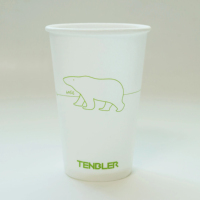 Vaso de Espuma PP Edición Limitada Oso Blanco, Apto para Vending, Aislamiento Térmico, 20oz, Bebidas, TENBLER, Ecológico, Portátil, para Regalos
