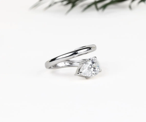 1.0 CT Pear Lab Diamond Snake Ring, Engagement Ring Gothic Serpent Ring Lab Diamond Serpent <b>Wrap</b> Ring, 14K Gold Rings For <b>Gift</b> - Product Image 2