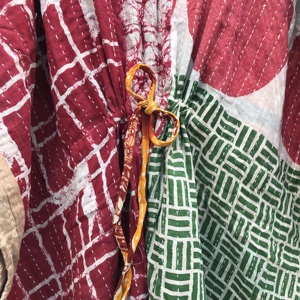 Venta al por mayor de caftanes árabes surtidos, estampados en bloque, ecológicos, transpirables, holgados, estilo Kantha, para playa, hasta la rodilla, de algodón natural. - Product Image 3