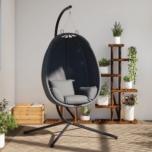 Fauteuil suspendu en acier anthracite 45,3 x 26,0 x 76,0 pouces pour la décoration de jardin - Product Image 1