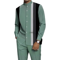 Chemise décontractée rayée tendance pour homme, imprimé numérique 3D, style transfrontalier Europe-Amérique, en stock, 100 % polyester, ODM