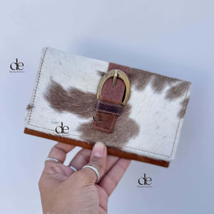 Nouveau concepteur de fourrure de vachette en cuir pochette sac à main pochette portefeuille brun Offre Spéciale cheveux sur cacher fourrure cuir portefeuille cadeau pour les femmes - Product Image 1