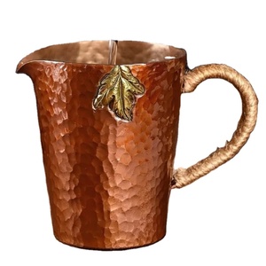 Último diseño cobre puro martillado cóctel cobre taza Moscú mula cerveza taza con mango de cuerda taza de cobre - Product Image 1