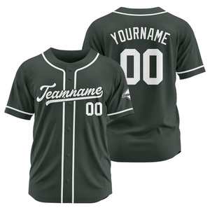 Camiseta de béisbol personalizada con botones, nombre personalizado, número, impresión por sublimación, cuello en V para adultos, transpirable, manga corta - Product Image 2
