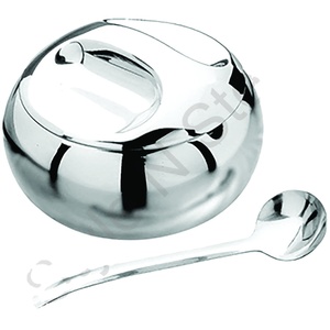 Ustensiles de cuisine pot conteneur pour la maison Pot à sucre bol à sucre avec cuillère bol à sucre en acier inoxydable nouveau avec cuillère - Product Image 1