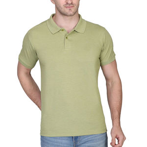 Men's Olive Green Solid Polyester/Cotton Knitted Short Sleeve Casual <b>Shirt</b> Breathable Quick Dry <b>Button</b> Front Regular Fit - Product Image 2