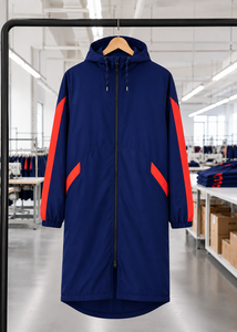 New <b>Waterproof</b> Hooded Polyester Swim Parka Adult Unisex Fleece Lined Winter Pool Deck <b>Jacket</b> Wave Print High Demand - Product Image 4