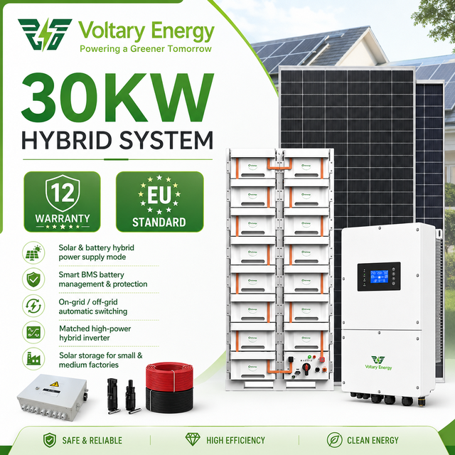 30KW Hybrid MPPT Solar Storage System Solar Power Generation System Household Full Set Solar Energy Kit