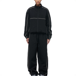 Veste coupe-vent réfléchissante légère en nylon pour homme, ensemble de survêtement pour femme, tenue de sport, survêtement zippé, vêtements de sport - Product Image 1