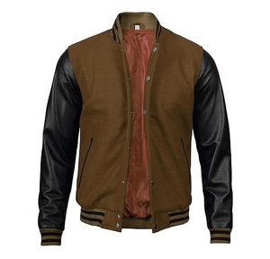 Chaqueta Varsity de Lana con Mangas de Cuero, Estilo Nuevo, Logotipo Personalizado, Chaqueta Varsity Casual para Hombre, Estilo Universitario de Béisbol - Product Image 5