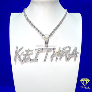 Bling Iced out 925 Silver VVS Lab Grown Diamond Collar Personalizado Diseño Personalizado Colgante Regalo para Mujeres para Fiesta - Product Image 6