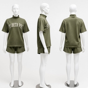 Conjunto Básico Oversize para Mujer con Cuello Mock, Atuendo de Verano Transpirable, Logotipo Personalizado, Venta al por Mayor para Mujer - Product Image 6