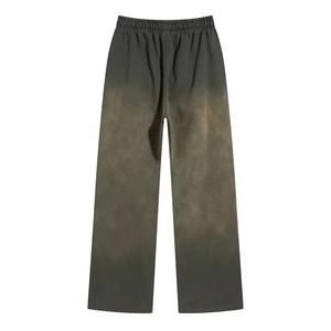 360G Spray Dyed Distressed Lightweight Canvas Mid Drawstring Closure <b>Men's</b> Long <b>Pants</b> Faded Wash Vintage Casual Trousers Unisex - Product Image 5
