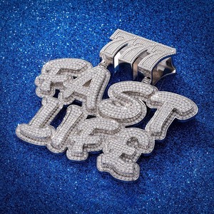 Colgante de Hip Hop con Moissanita, Letra con Incrustaciones de Diamantes, Dos Filas, Plata 925, Bañado en Rodio, Unisex, Regalo para Fiesta, Joyería - Product Image 5