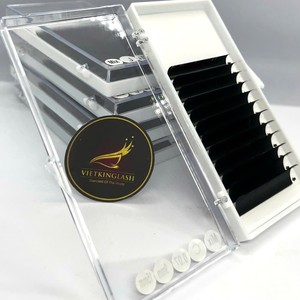 Extensions de cils individuels classiques faites à la main, en poils synthétiques, longues et naturelles, 12/16 rangées, logo personnalisé, marque privée - Product Image 2