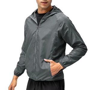 Hot Selling Lightweight Windproof Jacket Ripstop Gray Packable Rain Jacket Outdoor Activities Hiking Running Workout Windbreaker - Product Image 1