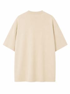 T-shirt en coton surdimensionné pour homme avec logo personnalisé sur le devant, col rond, manches courtes, jersey respirant écologique 220g, coupe décontractée - Product Image 3